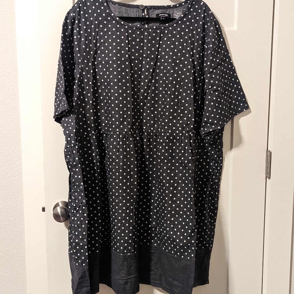 Simply Be black & white polka dot dress NWT UK30/US26